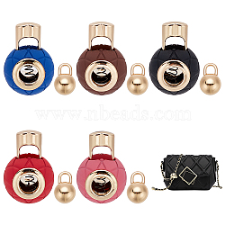 WADORN 5 Sets 5 Colors Spray Painted Zinc Alloy Cord Lock Clasp, with Cord Tab Ball, for Adjustable Purse Strap Making, Mixed Color, Cord Lock: 38x26x25m, Hole: 4x4.6mm, Inner Diameter: 9.5~14x8.5~10mm, Tab Ball: 16.5x11x11.5mm, hole: 4x4.5mm, 2pcs/set, 1 set/color(FIND-WR0006-42)