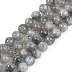 Nature Labradorite Round Bead Strands, 6~7mm, Hole: 1mm, about 59~64pcs/strand, 15.35''(39cm)(G-I156-01-6mm-01)