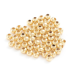 304 Stainless Steel Beads, Round, Golden, 2x2mm, Hole: 0.8mm, about 500pcs/bag(STAS-G230-G04)