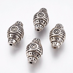CCB Plastic Beads, Bicone, Antique Silver, 33x18mm, Hole: 3mm(CCB-K007-006AS)