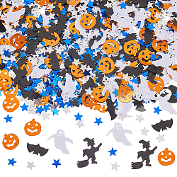 Plastic Confetti, for Halloween Decoration Party Favors, Mixed Color, 6~18.5x6~22.5x0.4mm(DIY-SC0026-83A)