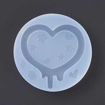 Heart Silicone Molds, Quicksand Molds, Resin Casting Molds, for UV Resin & Epoxy Resin Jewelry Making, White, 71x13mm
