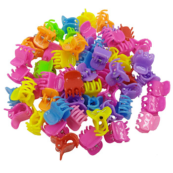 Kids Hair Accessories, Plastic Claw Hair Clips, Hand, Mixed Color, 15x15mm, about 100pcs/bag