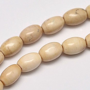 Oval Natural Magnesite Beads Strands, Creamy White, 7x5mm, Hole: 1mm, about 61pcs/strand, 15.7 inch