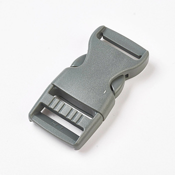 PP Plastic Side Release Buckles, Survival Bracelet Clasps, Gray, 65x32x12mm, Hole: 4x25mm