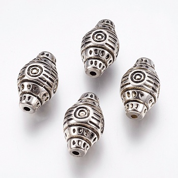 CCB Plastic Beads, Bicone, Antique Silver, 33x18mm, Hole: 3mm