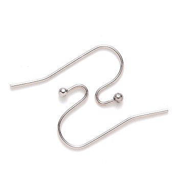 304 Stainless Steel Earring Hooks, Ear Wire, Stainless Steel Color, 11x21mm, Pin: 0.7mm