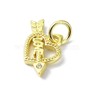 Charms de circonita cúbica con micropavé de latón con tema de corazón(KK-H475-56G-07)-2