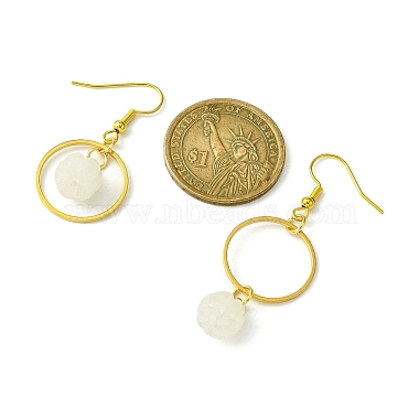 Natural White Jade Pumpkin with Ring Dangle Earrings(EJEW-JE05509-02)-3