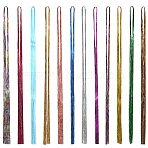 12Pcs 12 Colors Laser PET Hair Wig, Hair Extension Accessories, for Cosplay Wig party Festive Supplies, Mixed Color, 1200mm, 1pc/color(OHAR-SP0001-05A)