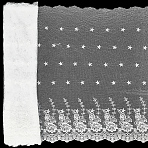 3 Yards Polyester Embroidery Flower Mesh Fabric, for Clothing Accessories, White, 520mm(DIY-GF0011-37A)