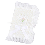 Polyester Lace Book Covers, Notebook Wraps, with Bowknot Ribbon, Beige, 290x185x7mm(OFST-WH0002-59A)