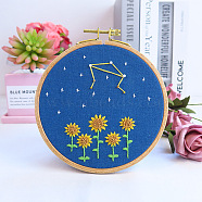 Flower & Constellation Pattern 3D Bead Embroidery Starter Kits, including Embroidery Fabric & Thread, Needle, Instruction Sheet, Libra, 200x200mm(DIY-P077-085)
