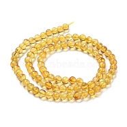 Natural Amber Beads Strands, Round, 5~5.5mm, Hole: 0.5mm, about 88pcs/Strand, 15.75 inch(40cm)(G-K308-C01-5mm)