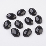 Natural Obsidian Flat Back Cabochons, Oval, 25x18x7~7.5mm(X-G-G741-18x25mm-20)