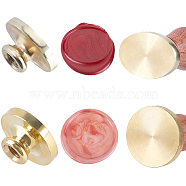2Pcs 2 Styles Blank Wax Seal Brass Stamp Heads, with 1Pc Wood Handle, without Engraving Logo, for Wax Seal Stamp, Oval & Flat Round, Mixed Shapes, Stamp Head: 29~30.5x14.5~20x14.5mm, Hole: 6.5~7mm, 1pc/style(KK-CP0001-03A)