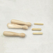 Wood Punch Needle Handle, Wool Felt Needlework Tool, Linen, 69.5x15mm(DOLL-PW0002-038)