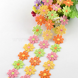 Flower Polyester Ribbon, for Gift Packing, Colorful, 1 inch(26mm)x2mm, about 15yards/bundle(13.716m/bundle)(NWIR-R022-04)