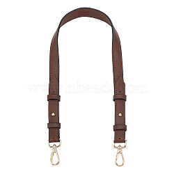 PU Leather Bag Handles, with Iron Swivel Clasps, for Bag Replacement Accessories, Coconut Brown, 60x1.9x0.3cm(FIND-WH0040-17C)