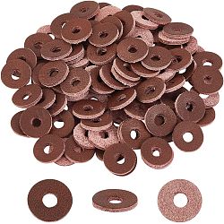 Leather Washers, Leather Spacer, Flat Round, Coconut Brown, 15x2mm, Hole: 5mm(AJEW-WH0317-35)