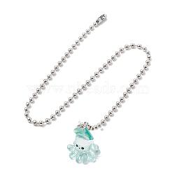 Resin Ceiling Fan Pull Chain Extenders, with Iron Ball Chains, Octopus, 337mm, Pendant: 24.5x19.5x17.5mm(FIND-JF00126-04)