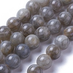 Natural Labradorite Beads Strands, Round, 10mm, Hole: 1.2mm, about 37~38pcs/strand, 14.9~15.4 inch(38~39.3cm)(G-F627-10-D)