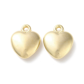 CCB Plastic Pendants, Heart Charms, Golden, 21x17x6mm, Hole: 2mm