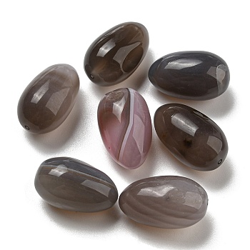 Natural Grey Agate Beads, Half Drilled, Teardrop, 23~24x14~15x14~15mm, Hole: 1.5~1.6mm