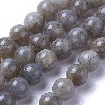 Natural Labradorite Beads Strands, Round, 10mm, Hole: 1.2mm, about 37~38pcs/strand, 14.9~15.4 inch(38~39.3cm)