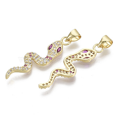 Real 16K Gold Plated Clear Snake Brass+Cubic Zirconia Pendants