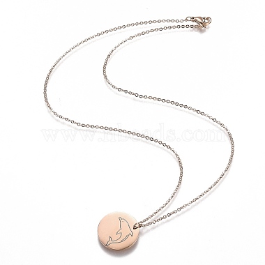 304 Stainless Steel Pendant Necklaces(NJEW-Z006-01RG)-4