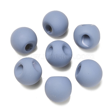 Slate Gray Round Acrylic Beads