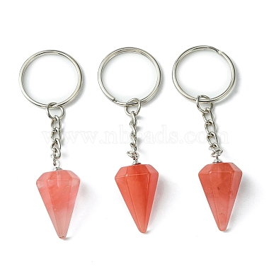 porte-clés pendentif cône de pierre précieuse(G-Z033-01)-2