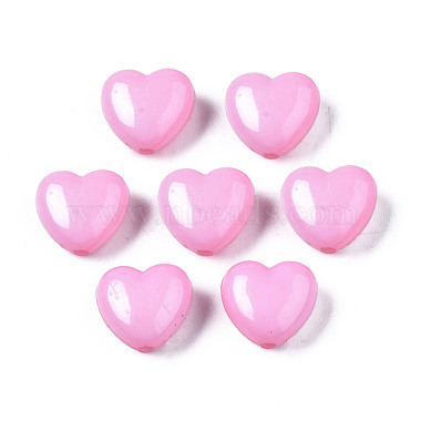 Perles acryliques coeur rose perle(X-SACR-10X11-11)-2