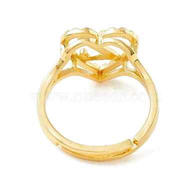 Real 18K Gold Plated Brass Alphabet Adjustable Rings(RJEW-M139-18Z)-3