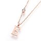 (Jewelry Parties Factory Sale)304 Stainless Steel Initial Pendant Necklaces(NJEW-G321-04RG-E)-1