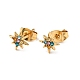 Rhinestone Flower Stud Earrings with 316 Surgical Stainless Steel Pins(EJEW-A081-10G)-2