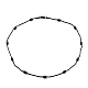 304 ステンレススチール製ラウンド スネーク チェーン ネックレス、楕円形ビーズ付き(NJEW-E098-04EB)-1