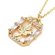 Golden Brass Rhinestone Pendant Necklace with Cable Chains(NJEW-P278-A02)-1