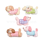 Opaque Resin Cabochons, Dachshund with Dog Coat, Mixed Color, 15~18x26~28x8.5~9mm(FIND-Z077-05)