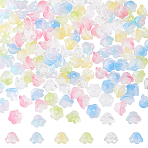 6 Colors Handmade Lampwork Beads, Flower, Mixed Color, 7x12x11mm, Hole: 1.2mm, 1set/color(LAMP-AN0001-01)