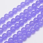 Natural & Dyed Malaysia Jade Bead Strands, Round, Medium Purple, 8mm, Hole: 1.0mm, about 48pcs/strand, 15 inch(G-A146-8mm-A19)