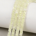 Natural Lemon Quartz(Heated) Beads Strands, Faceted, Hexagon, 4x4x2~2.5mm, Hole: 0.9mm, about 156pcs/strand, 15.24''(38.7cm)(G-G345-C02-2x4mm)