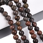 Natural Dendritic Jasper Beads Strands, Smooth Round, 8~8.5mm, Hole: 0.8~1mm, about 44~47pcs/strand, 14.37~15.35 inch(36.5~39cm)(G-Q601-13A-01)