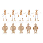 Unfinished Blank Wooden Robot Toys, for DIY Hand Painting Crafts, Blanched Almond, 112x106x37mm, 10pcs/set(AJEW-TA0001-03)