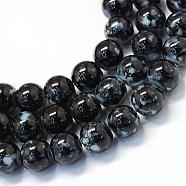 Baking Painted Glass Round Bead Strands, Black, 8.5~9mm, Hole: 1.5mm, about 100~105pcs/strand, 31.8 inch(DGLA-Q019-8mm-73)