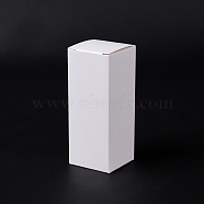 Cardboard Paper Gift Box, for Cookies, Goodies, Gift Storage, Rectangle, White, 4x4.05x10cm(CON-C019-02C)