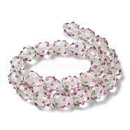 Handmade Foil Lampwork Bumpy Beads Strands, Strawberry, Cerise, 14.5x12mm, Hole: 1.4mm, about 24pcs/strand, 14.02''(35.6cm)~14.13''(35.9cm)(FOIL-Z001-05C)