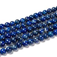 Natural Lapis Lazuli Bead Strands, Round, 8mm, Hole: 1mm, about 45~49pcs/strand, 15.5 inch(395mm)(X-G-G953-01-8mm)