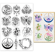PVC Plastic Stamps, for DIY Scrapbooking, Photo Album Decorative, Cards Making, Stamp Sheets, Plants Pattern, 16x11x0.3cm(DIY-WH0167-56-990)